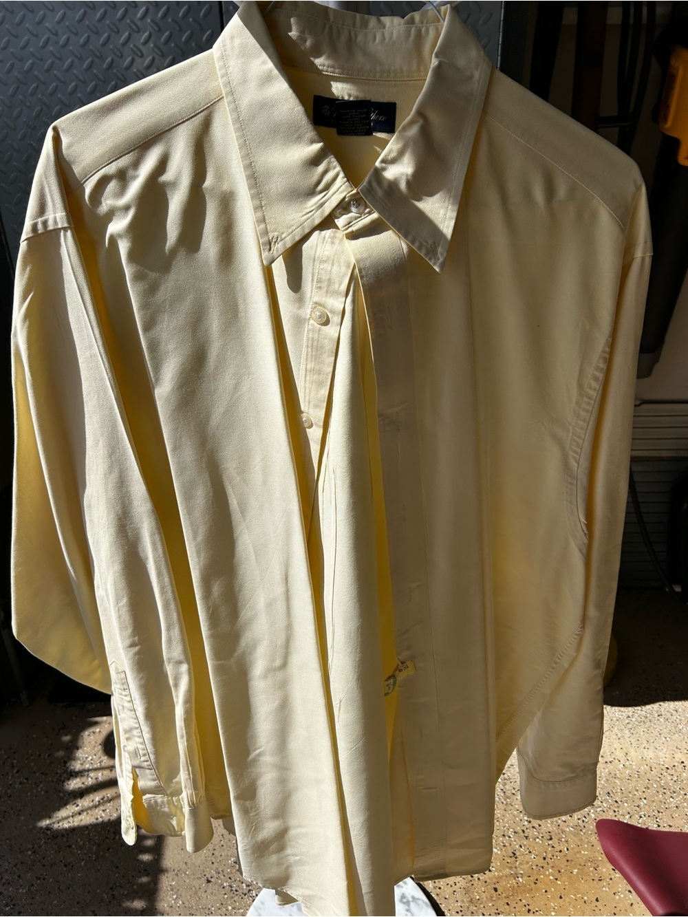 Brooks Brothers Pale Yellow Button-Down Dress Shirt